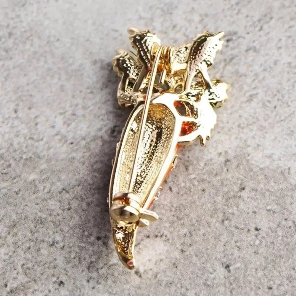 VQ Enamel Carrot Brooch